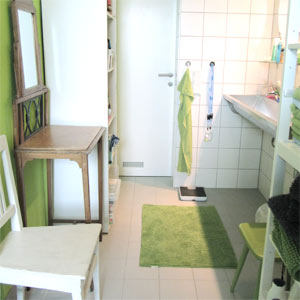 Einrichten und Wohnen - Die mobile Einrichtungs- und Wohnberatung: Projekte, Wohnraumgestaltung: Badezimmer in Hellgrün und Weiß